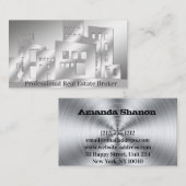 Professional Real Estate Broker Silver Business Ca Visitekaartje (Voorkant / Achterkant)