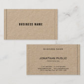 Professional Real Kraft Paper Modern Company Plain Visitekaartje (Voorkant / Achterkant)