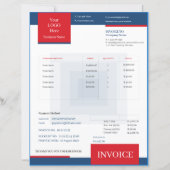 Professional Red Blue White Business Invoice (Voorkant)