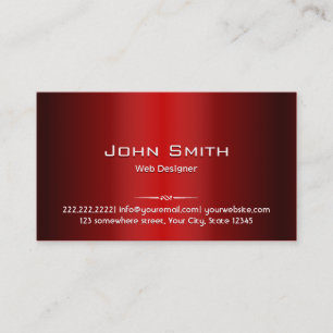 Professional Red Metal Web Design Visitekaartje