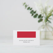 Professional Red White Modern minimalistisch Trend Visitekaartje (Staand voorkant)
