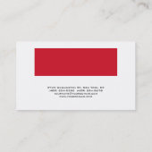 Professional Red White Modern minimalistisch Trend Visitekaartje (Achterkant)
