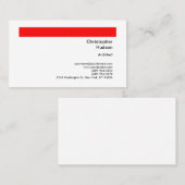 Professional Red White Simple Plain Architect Visitekaartje (Voorkant / Achterkant)