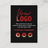 Professional Red Wine Gold Glitter Logo Korting Visitekaartje (Achterkant)