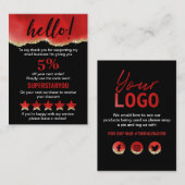 Professional Red Wine Gold Glitter Logo Korting Visitekaartje (Voorkant / Achterkant)