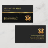 Professional Retro Gold Line Grey Shade Writer Visitekaartje (Voorkant / Achterkant)