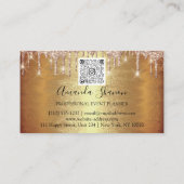 Professional Roos Gold Flowers Drip QR CODE Logo Visitekaartje (Achterkant)