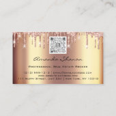 Professional Roos Gold Flowers Drip QRCODE Logo Visitekaartje (Achterkant)