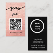 Professional Roos Gold QR Code Logo Visitekaartje (Voorkant / Achterkant)