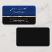 Professional Royal Blue System Analyst Visitekaartje (Voorkant / Achterkant)