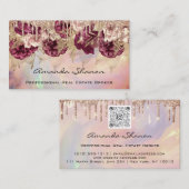 Professional Rozen Flowers Drip QRCODE Logo Busin Visitekaartje (Voorkant / Achterkant)