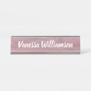 Professional Rustic Wood look Monogram Kantoor Bureau Naambordje