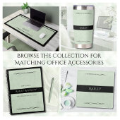 Professional Sage Green Monogram Administrative Planner