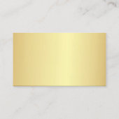 Professional Script Elegant Gold Glamor Plain Visitekaartje (Achterkant)