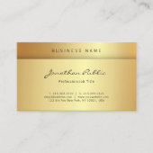 Professional Script Elegant Gold Glamor Plain Visitekaartje (Voorkant)