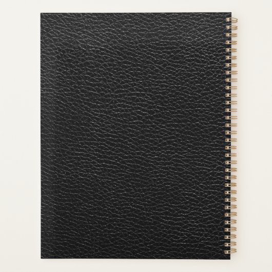 Professional Script on Black Leather Pattern Planner (Achterkant)