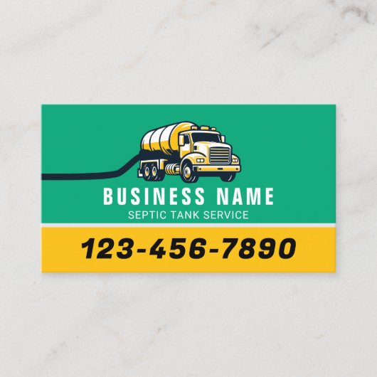 Professional Septic Tank Pumping Service Green Visitekaartje (Voorkant)