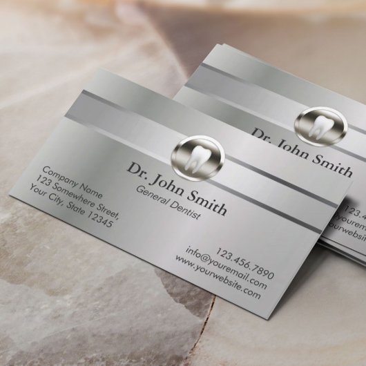 Professional Silver Metal Dental Benoeming Afsprakenkaartje