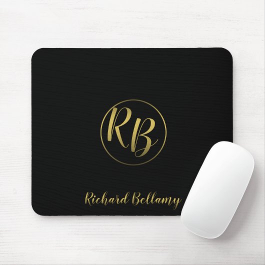 Professional Simple Black Gold - Mousepad Muismat (Met muis)