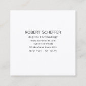 Professional Simple Black Open Graphruimte Grid Vierkante Visitekaartje (Achterkant)