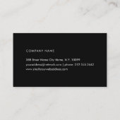 Professional Simple Black Visitekaartje (Achterkant)
