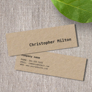 Professional Simple Cool Kraft Paper Consultant Mini Visitekaartje