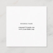 Professional Simple Elegant Black White Consultant Vierkante Visitekaartje (Achterkant)
