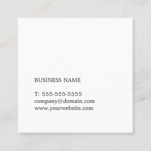 Professional Simple Elegant Blue White Consultant Vierkante Visitekaartje (Achterkant)