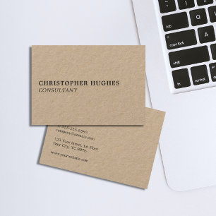 Professional Simple Elegant Kraft Paper Consultant Visitekaartje