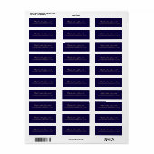 Professional Simple Modern Navy Blue en Gold Etiket (Full Sheet)