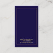 Professional Simple Modern Navy Blue en Gold Visitekaartje (Achterkant)