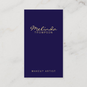 Professional Simple Modern Navy Blue en Gold Visitekaartje