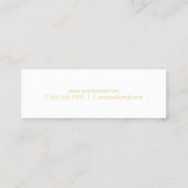 Professional Simple White en Gold Mini Visitekaartje (Achterkant)