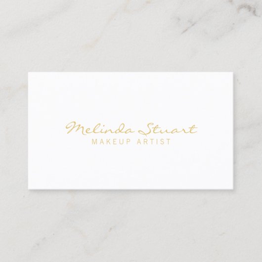 Professional Simple White en Gold Visitekaartje (Voorkant)