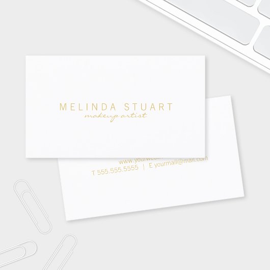 Professional Simple White en Gold Visitekaartje