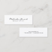 Professional Simple White Mini Visitekaartje (Voorkant / Achterkant)