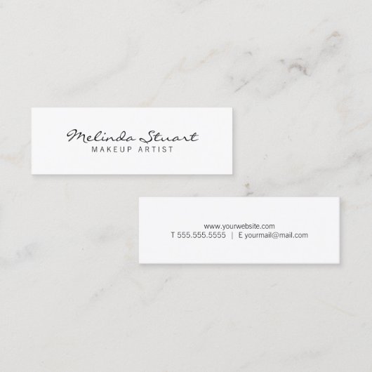 Professional Simple White Mini Visitekaartje (Voorkant / Achterkant)