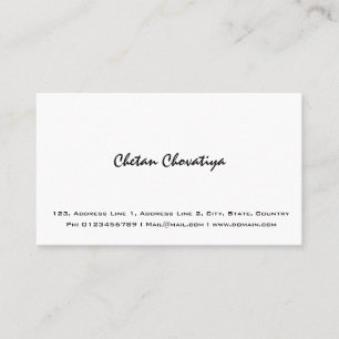 Professional Simple White Visitekaartje