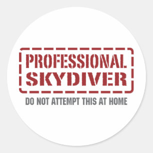 Professional Skydiver Ronde Sticker