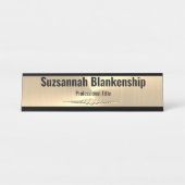 Professional Soft Gold Faux Metallic Custom Bureau Naambordje (Voorkant)