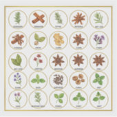 Professional Spice Jar Labels - 25 Botanical Herb (Voorkant)