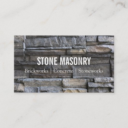 Professional Stone Masonry Business Card Design Visitekaartje (Voorkant)
