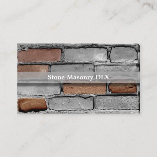 Professional Stonemason Rustic Brick and QR Code Visitekaartje (Voorkant)