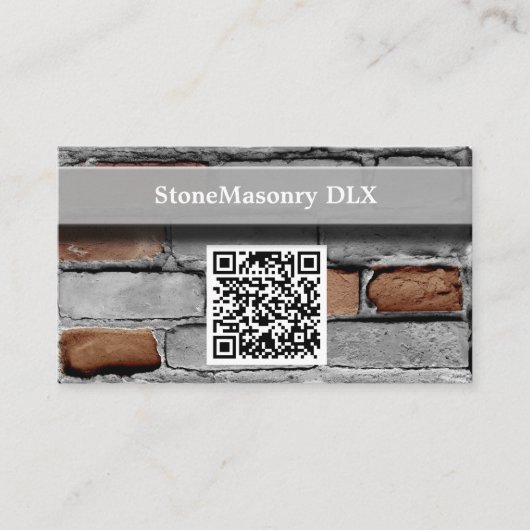 Professional Stonemason Rustige Brick QR-code Visitekaartje (Voorkant)