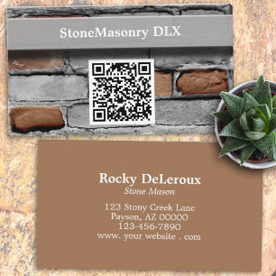Professional Stonemason Rustige Brick QR-code Visitekaartje