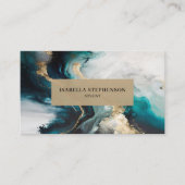 Professional Teal Gold Abstract Modern Visitekaartje (Voorkant)