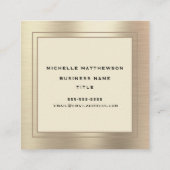 Professional Trendy Gold Beauty Modern Vierkante Visitekaartje (Achterkant)