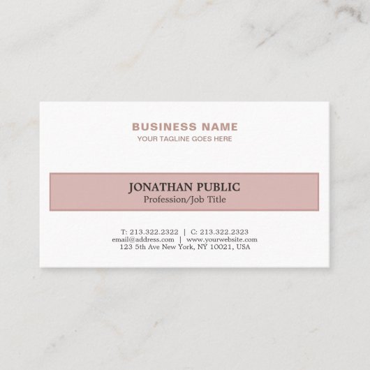 Professional Trendy Harmonic Colors Elegant Plain Visitekaartje (Voorkant)