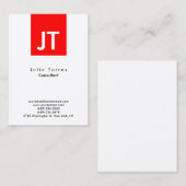 Professional Trendy Red White Visitekaartje (Voorkant / Achterkant)