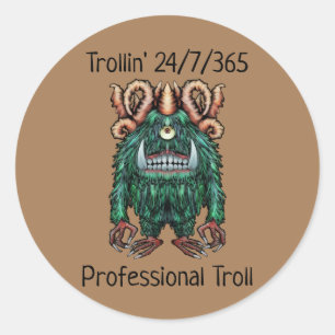 Professional Troll Ronde Sticker